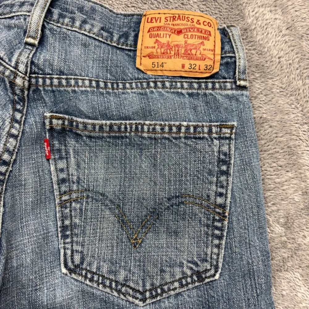 Levis 514 Slim Straight Jeans Men 32x32 Blue Good Zip Fly 100% Cotton